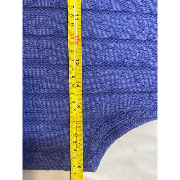 Pendleton VINTAGE 100% Virgin Wool Women's Cable Knit Sweater Vest Lavendar L - Picture 10 of 12